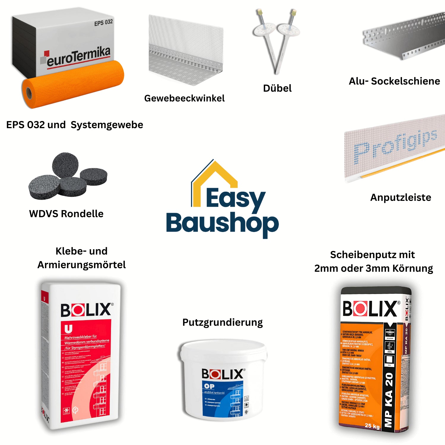 WDVS EPS 032 XXL-Paket – Fassadendämmung 200–400 m² | ETA-geprüft - EasyBaushop