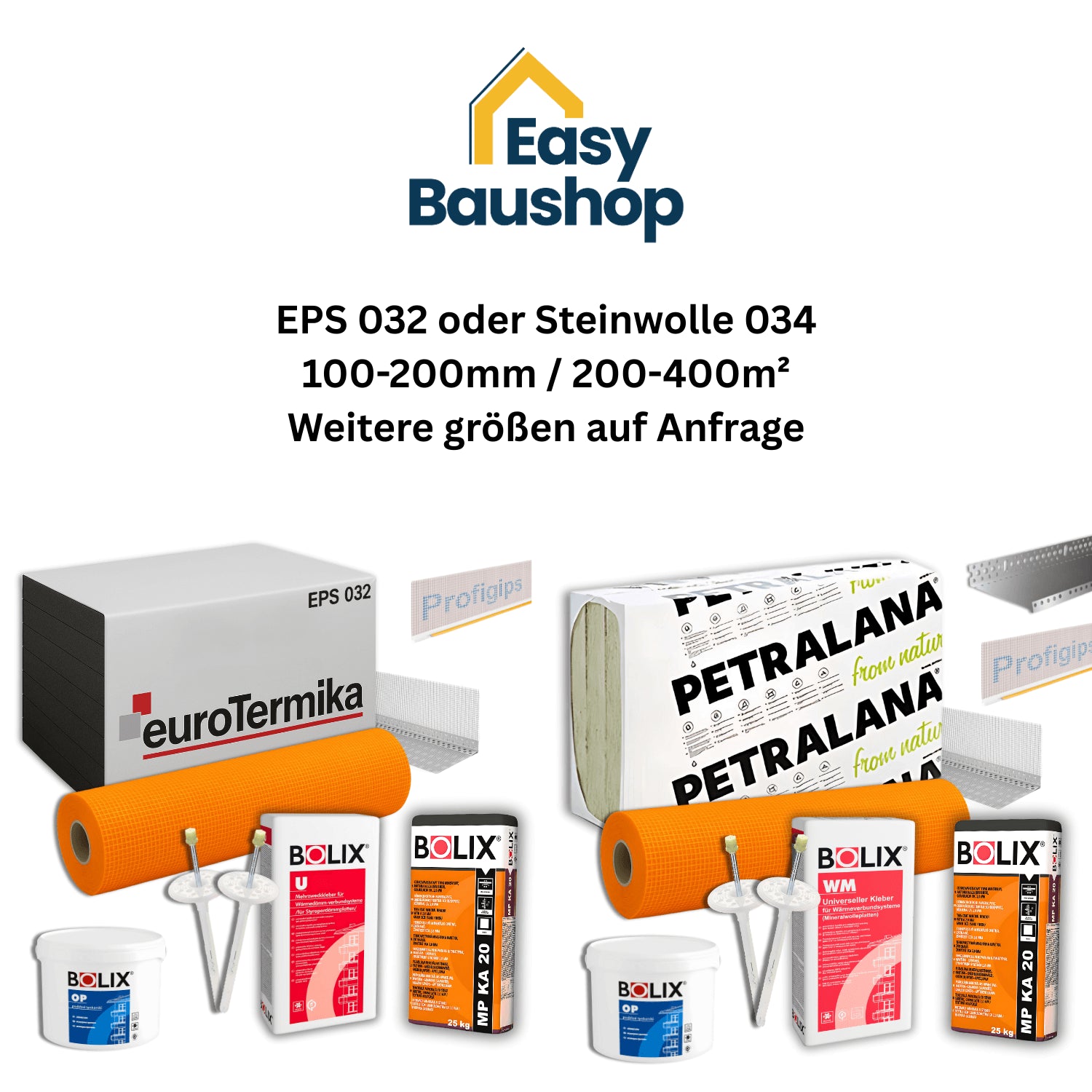 WDVS EPS 032 oder Steinwolle 034 Petralana Fassadendämmung XXL-Paket