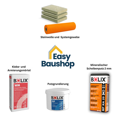 WDVS Komplettpaket Steinwolle 035 mit Mineralputz - Nicht brennbar für Neubau & Sanierung