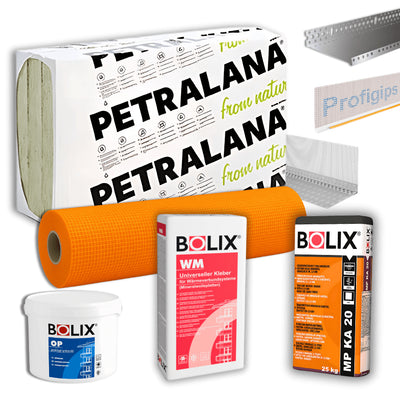 WDVS Steinwolle 034 Komplettpaket – A1 Fassadendämmung 200–400 m² | ETA-geprüft - EasyBaushop