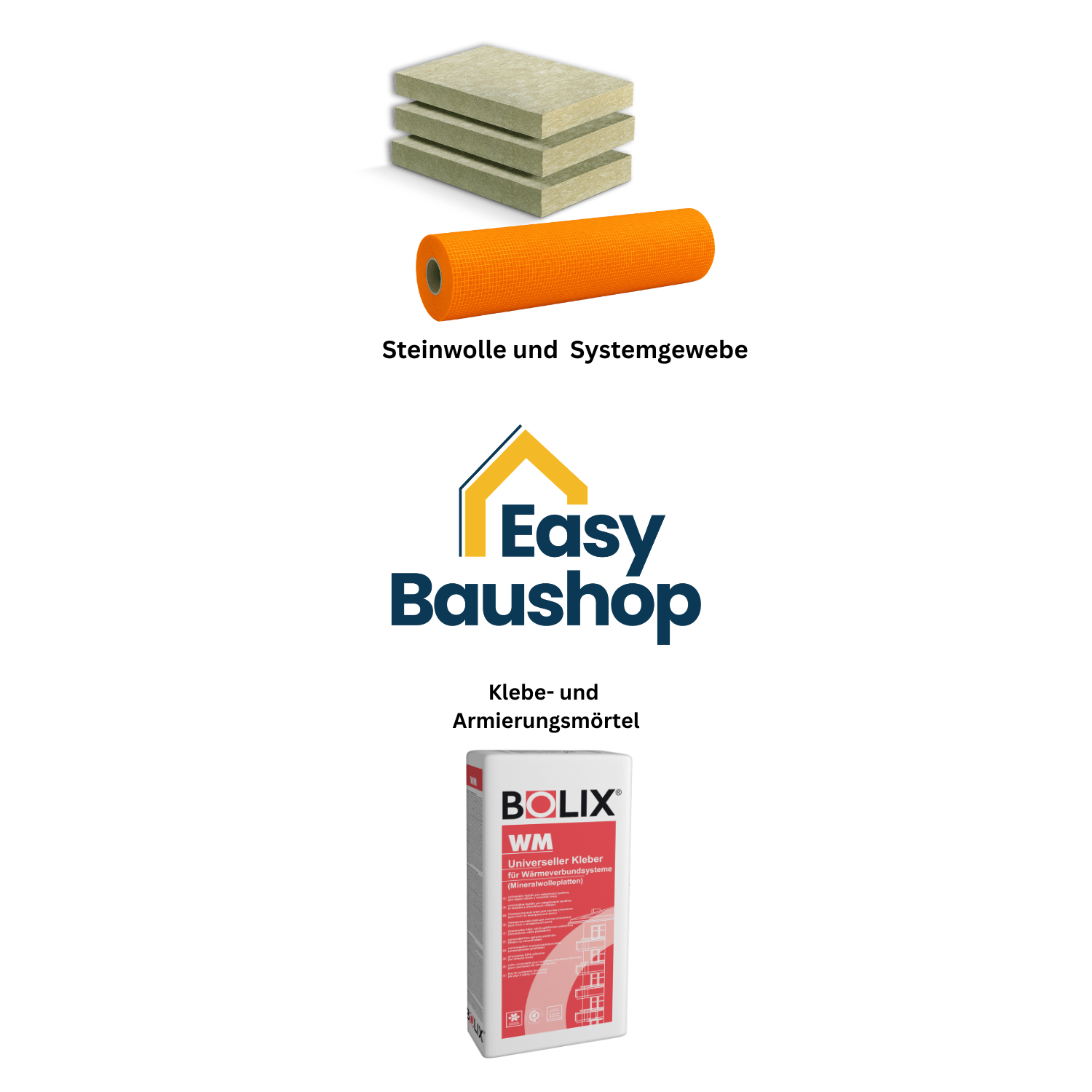 WDVS Starterpaket Steinwolle 035 - Nicht brennbar für Neubau & Sanierung